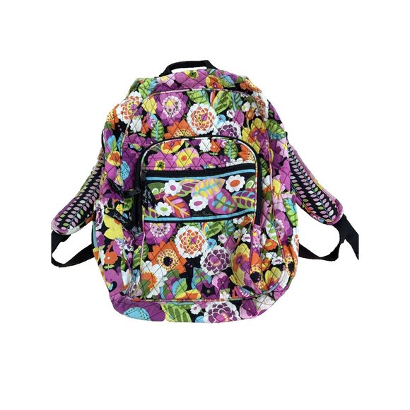 Vera Bradley Va Va Bloom Backpack Colorful Floral Campus Zipper SEE photos - Picture 1 of 16